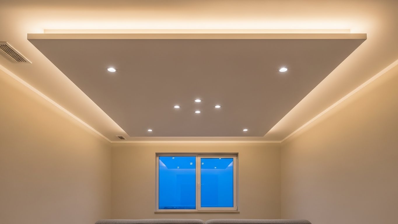 Tecto falso em pladur com iluminação LED perimetral